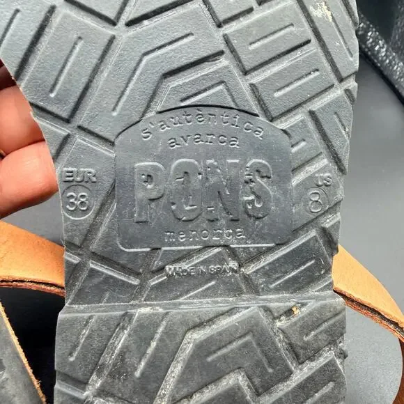 PONS Avarcas Brown Leather Sandals Menorca Spain Size 8 - Picture 10 of 15